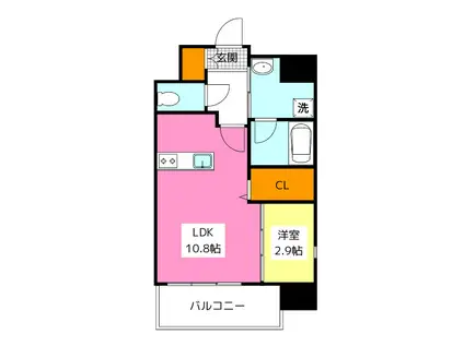 ロイヤル博多駅南(1LDK/14階)の間取り写真
