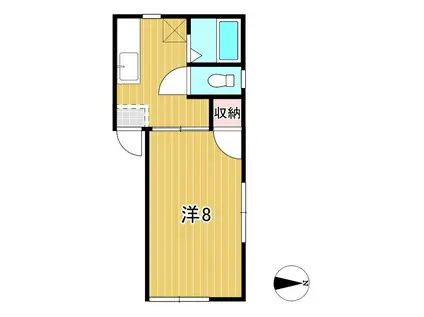 コーポクボタ(1K/1階)の間取り写真