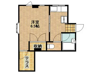 ブライト新城(1DK/1階)の間取り写真