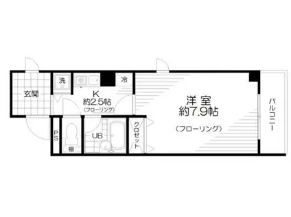 フローラ田端(1K/2階)の間取り写真