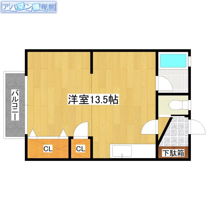 ノーバハウス(ワンルーム/2階)の間取り写真