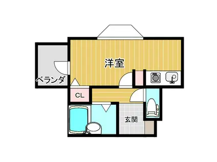 シャルマンフジ堺市弐番館(1K/1階)の間取り写真