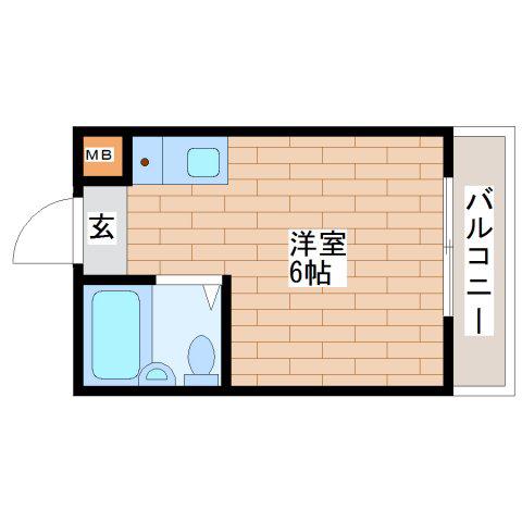 YOUハイム寿II番館(ワンルーム/3階)の間取り写真