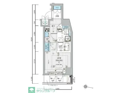 メインステージ松戸(1K/9階)の間取り写真