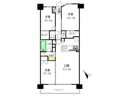 シティテラス松戸(3LDK/3階)の間取り写真