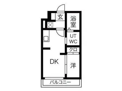 アスコット八幡(1DK/4階)の間取り写真