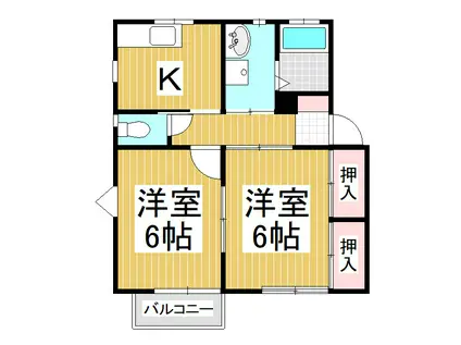 コーポ・キャロル(2K/1階)の間取り写真