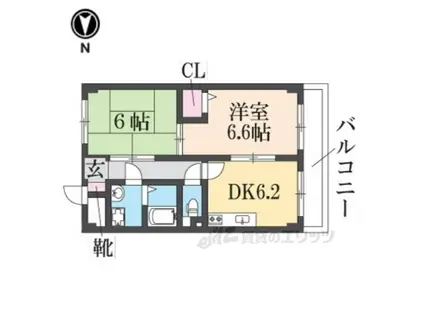 Mプラザ楠根 弐番館(2DK/11階)の間取り写真