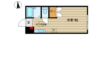 LIVE駒沢(ワンルーム/1階)の間取り写真