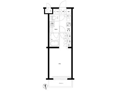 ルーブル武蔵中原参番館(1K/2階)の間取り写真