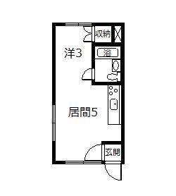 KS2・2 AB棟(1DK/1階)の間取り写真