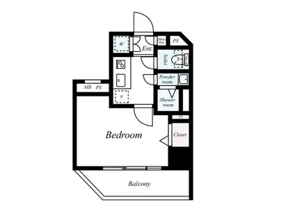 パークウェル麻布十番(1K/3階)の間取り写真
