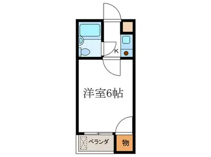 ヴィレッジヒル(1K/2階)の間取り写真