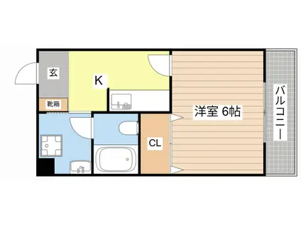 パイン壱番館(1K/2階)の間取り写真