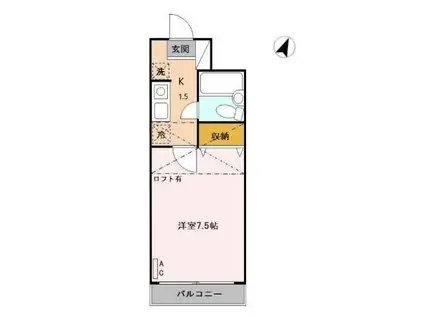 メゾンシャレー(1K/1階)の間取り写真