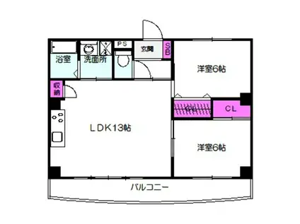 GRANDBELL(2LDK/4階)の間取り写真