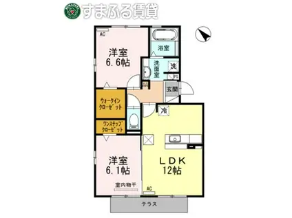 ブリーゼ(2LDK/1階)の間取り写真