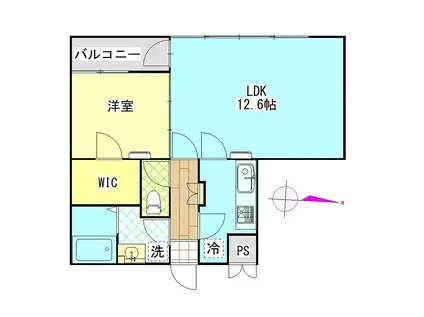 M-APARTMENT(1LDK/3階)の間取り写真