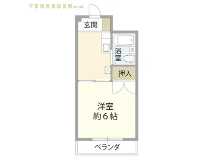 ルネ中島(1K/3階)の間取り写真