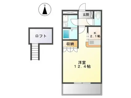 アシュランス(1K/2階)の間取り写真