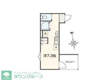 MELLAS矢川IV(ワンルーム/1階)の間取り写真