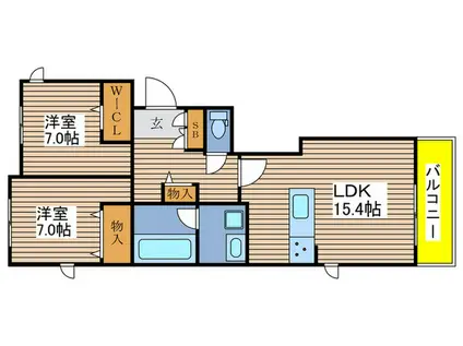 VIA SOLE OODAKA(2LDK/1階)の間取り写真