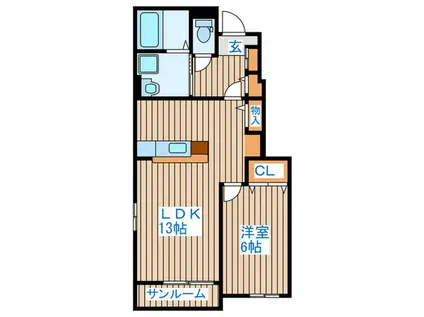 ストロベリーハウスIV(1LDK/1階)の間取り写真