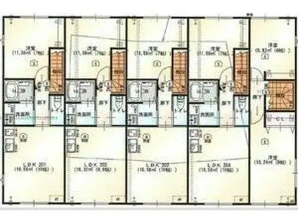 GRANDSOLEIL福沢町(1LDK/2階)の間取り写真