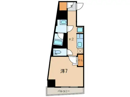 シーフォルム白金高輪(1K/9階)の間取り写真