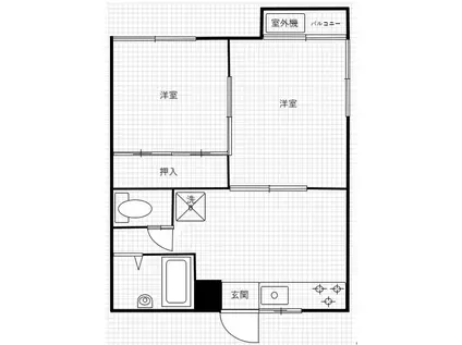 ハイム打越(2DK/1階)の間取り写真