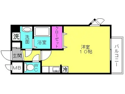 アトランティックコート弐番館(1K/2階)の間取り写真