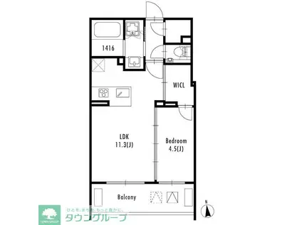 GRAN PASEO西麻布(1LDK/3階)の間取り写真