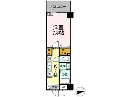 レジェンドアビタシオン(1K/2階)の間取り写真
