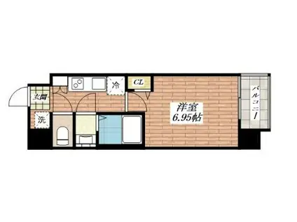 ロイス茨木奈良町(1K/3階)の間取り写真