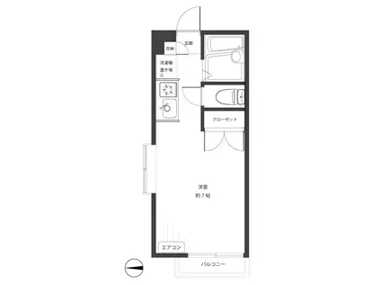 エステートピア(ワンルーム/2階)の間取り写真