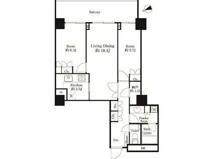 代官山アドレス(2LDK/26階)の間取り写真