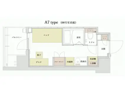 かわしん百合丘ビル(ワンルーム/3階)の間取り写真