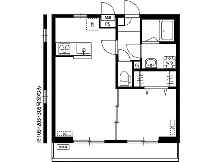 リブリ・CREST YANAGISAKI(1LDK/1階)の間取り写真