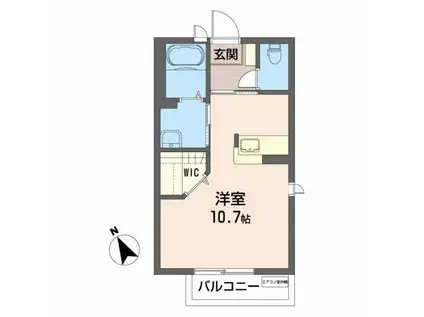 サンディアス(ワンルーム/2階)の間取り写真