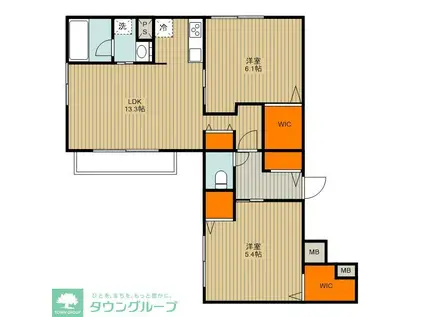 国分南1丁目メゾン(2LDK/2階)の間取り写真