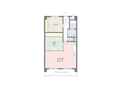 サンシャイン白山(2LDK/2階)の間取り写真