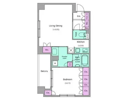 レジディア月島(1LDK/5階)の間取り写真