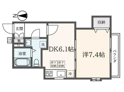 ATOD(1DK/1階)の間取り写真