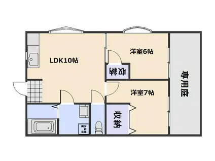 レジデンス五日市中央(2LDK/1階)の間取り写真