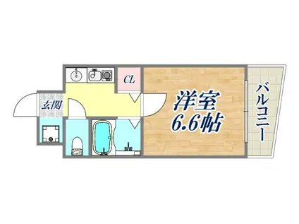 エステムコート神戸ハーバーランド前Ⅱ(1K/3階)の間取り写真