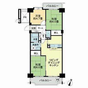 イトーピア第2大曽根マンション(3LDK/11階)の間取り写真