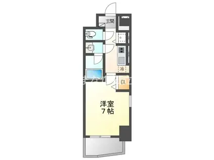 ラ・ブリエ(1K/6階)の間取り写真