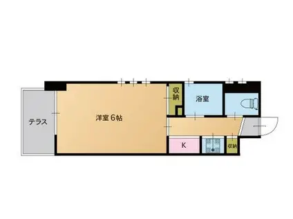 ロイヤルコンフォート別府5(1K/3階)の間取り写真