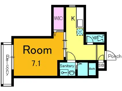 パレスN御陵(1K/3階)の間取り写真