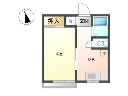 ファーストハイツ(1DK/2階)の間取り写真